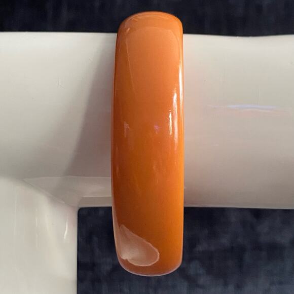 Chunky Bangle Bakelite Bracelet Caramel Butterscotch Orange Plastic - Picture 2 of 9